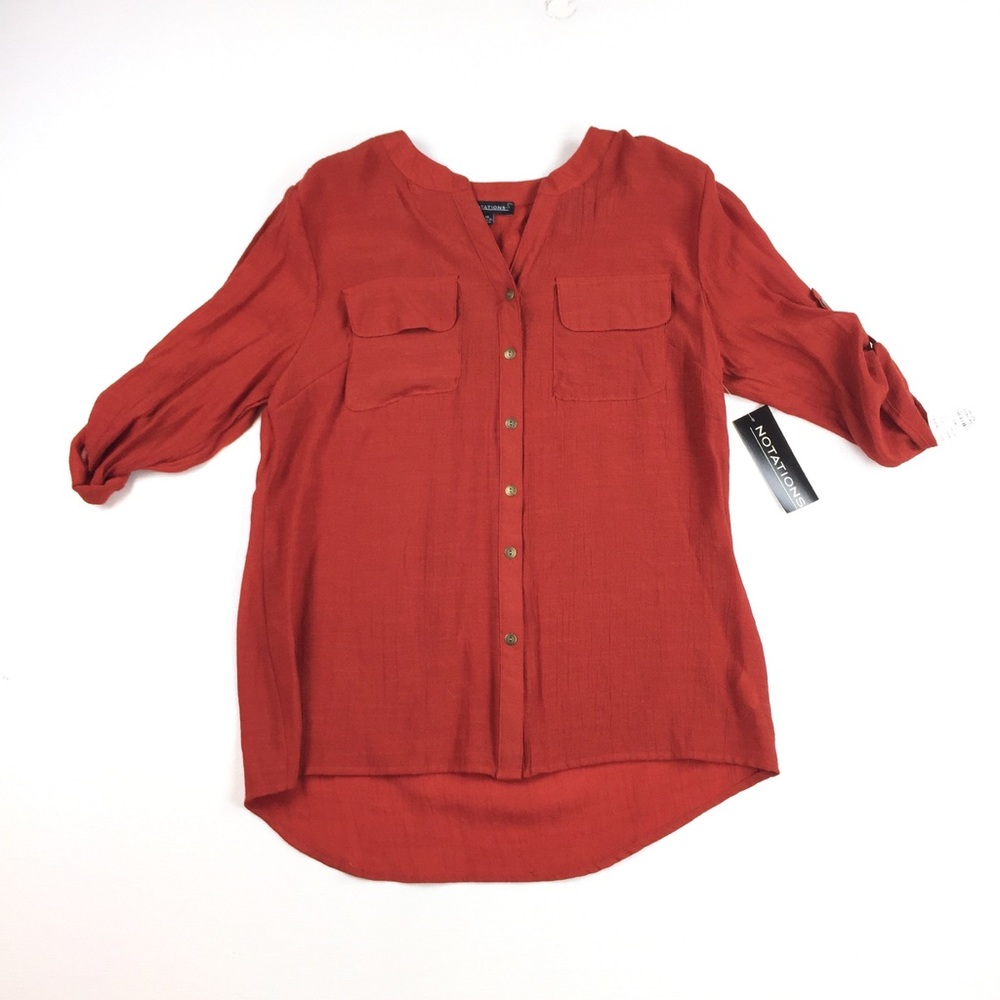 Rust crinkle tunic size medium
